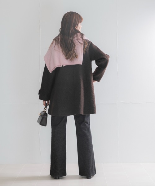 URBAN RESEARCH ROSSO WOMEN（アーバンリサーチ　ロッソ）の「ブークレステンカラーミドルコート（ステンカラーコート・レディース・ブラック/ブラウン・FREE）」の18枚目の写真