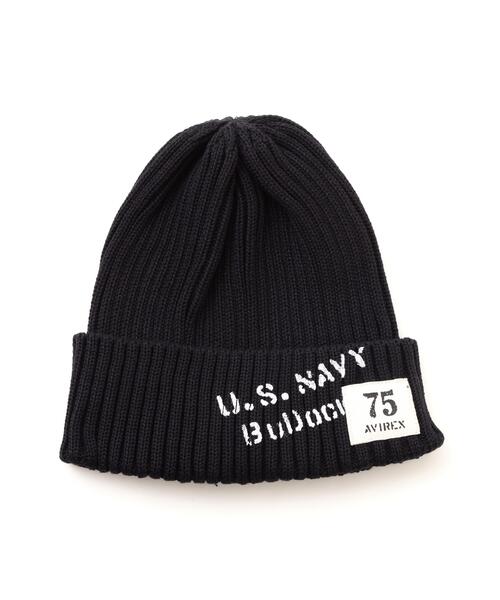 AVIREX(アヴィレックス)の「《NAVAL COLLECTION》SURPLUS STENCILPRINT COTTON KNITWATCH / サープラス ステンシルプリント コットン ニットワッチ / AVIREX / アヴィレックス(ニットキャップ/ビーニー・メンズ・ネイビー/ブラック・FREE)」の7枚目の写真