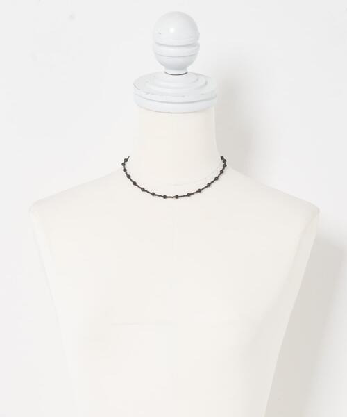 URBAN RESEARCH ROSSO WOMEN(アーバンリサーチ ロッソ)の「LAPUIS SV ROUND STONE NECKLACE(ネックレス・レディース・ブラック/ホワイト・-)」の6枚目の写真
