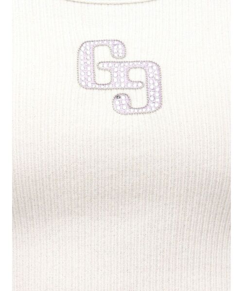 GYDA(ジェイダ)の「GGロゴラインストーンラメテレコ long sleeveトップス/ロンT(Tシャツ/カットソー・レディース・グレー/ブラック/オフホワイト・FREE)」の12枚目の写真