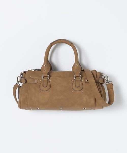 JEANASIS(ジーナシス)の「ヴィンテージバレルボストンBAG/1077740(ボストンバッグ・レディース・ブラウン/ブラック/レッド系その他・FREE)」の1枚目の写真