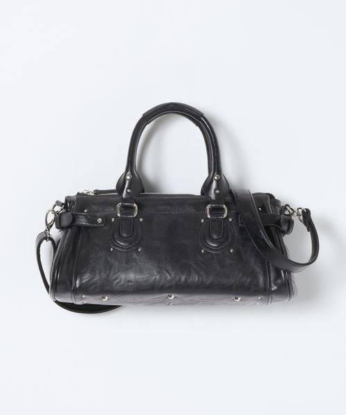 JEANASIS(ジーナシス)の「ヴィンテージバレルボストンBAG/1077740(ボストンバッグ・レディース・ブラウン/ブラック/レッド系その他・FREE)」の2枚目の写真