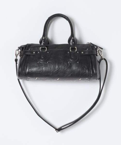 JEANASIS(ジーナシス)の「ヴィンテージバレルボストンBAG/1077740(ボストンバッグ・レディース・ブラウン/ブラック/レッド系その他・FREE)」の4枚目の写真