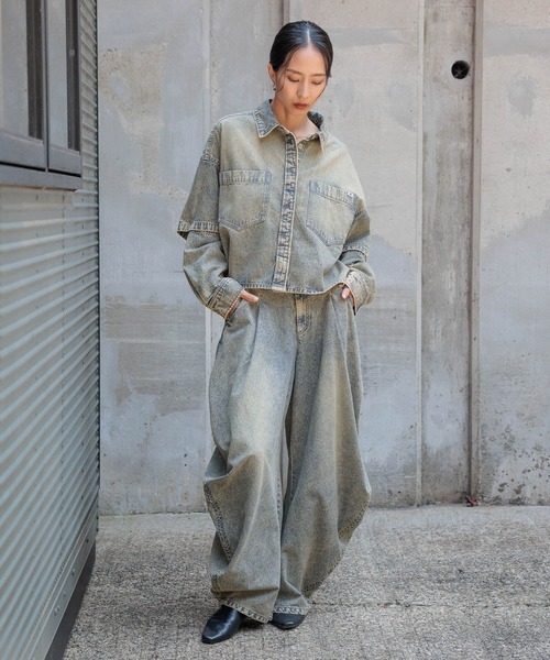 HEREIAM(ヘレイアム)の「【HEREIAM】ドレープデニムパンツ(デニムパンツ・レディース・ブルー系/ブラウン系/インディゴブルー・SMALL/MEDIUM)」の17枚目の写真