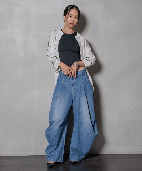 HEREIAM(ヘレイアム)の「【HEREIAM】ドレープデニムパンツ(デニムパンツ・レディース・ブルー系/ブラウン系/インディゴブルー・SMALL/MEDIUM)」の8枚目の写真