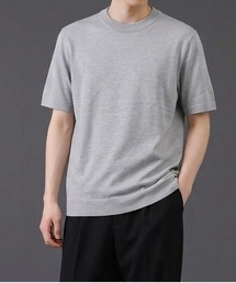 サマーニット クルーネック半袖Tシャツ