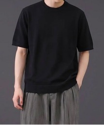 サマーニット クルーネック半袖Tシャツ