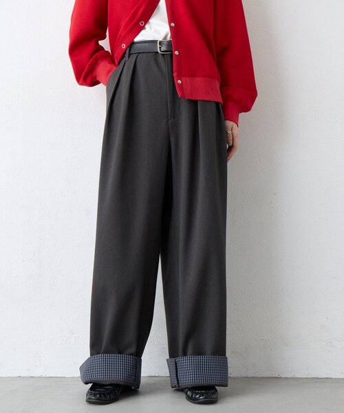 CIAOPANIC TYPY（チャオパニックティピー）の「【UNISEX】チェック柄ロールアップスラックス（その他パンツ・レディース・グレー/ブラウン・LARGE/MEDIUM）」の13枚目の写真