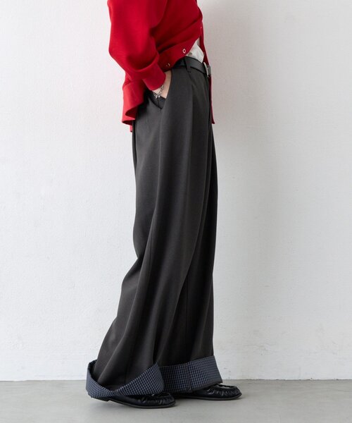 CIAOPANIC TYPY（チャオパニックティピー）の「【UNISEX】チェック柄ロールアップスラックス（その他パンツ・レディース・グレー/ブラウン・LARGE/MEDIUM）」の15枚目の写真