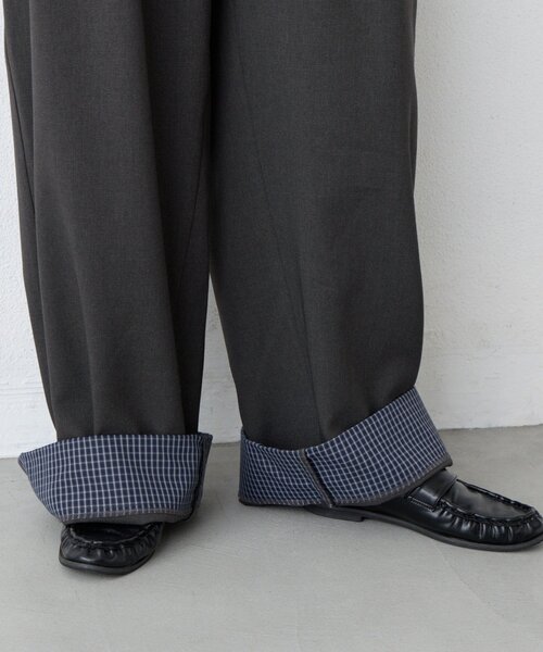 CIAOPANIC TYPY（チャオパニックティピー）の「【UNISEX】チェック柄ロールアップスラックス（その他パンツ・レディース・グレー/ブラウン・LARGE/MEDIUM）」の16枚目の写真