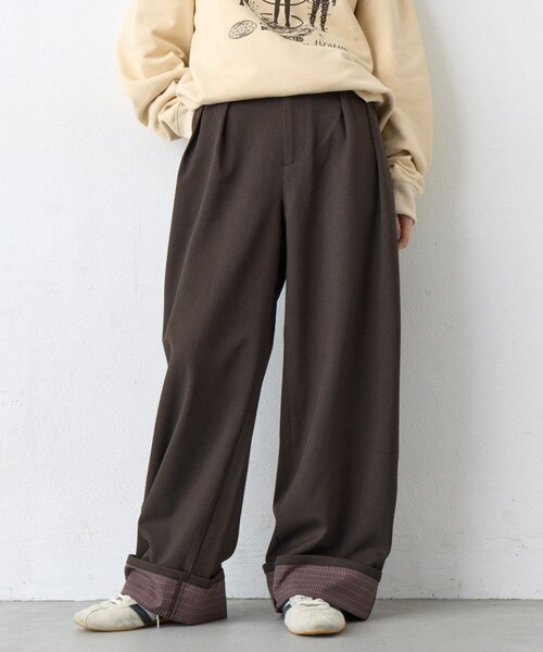 CIAOPANIC TYPY（チャオパニックティピー）の「【UNISEX】チェック柄ロールアップスラックス（その他パンツ・レディース・グレー/ブラウン・LARGE/MEDIUM）」の8枚目の写真
