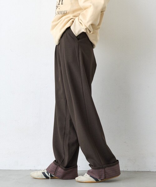 CIAOPANIC TYPY（チャオパニックティピー）の「【UNISEX】チェック柄ロールアップスラックス（その他パンツ・レディース・グレー/ブラウン・LARGE/MEDIUM）」の9枚目の写真