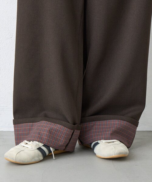 CIAOPANIC TYPY（チャオパニックティピー）の「【UNISEX】チェック柄ロールアップスラックス（その他パンツ・レディース・グレー/ブラウン・LARGE/MEDIUM）」の3枚目の写真