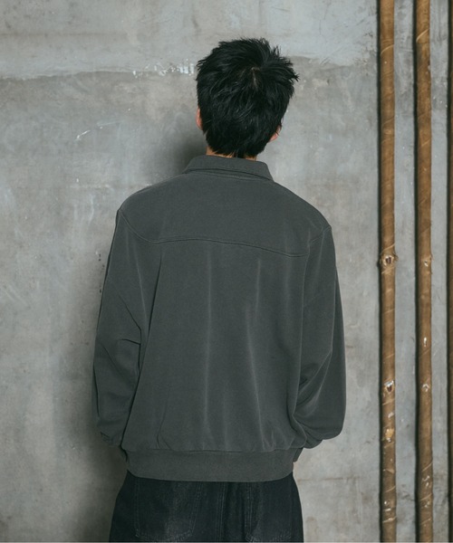 ILL'S(イルズ)の「裏毛 グランジ加工 ポロスウェット メンズ レディース ユニセックス(スウェット・メンズ・グレー/チャコールグレー・M/L)」の17枚目の写真