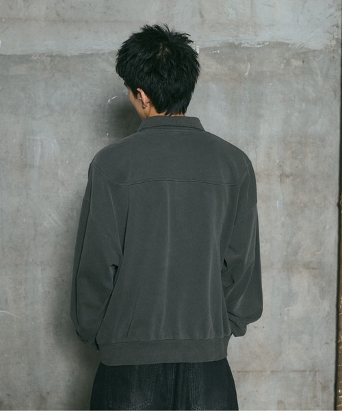ILL'S(イルズ)の「裏毛 グランジ加工 ポロスウェット メンズ レディース ユニセックス(スウェット・メンズ・グレー/チャコールグレー・M/L)」の18枚目の写真