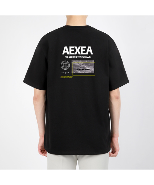 AEXEA(アクシー)の「ブラックアウト半袖Tシャツ E04BRD_ABX10217(Tシャツ/カットソー・メンズ・ブラック/ホワイト/ブルー/グレー系その他・L/M/S/XL)」の3枚目の写真