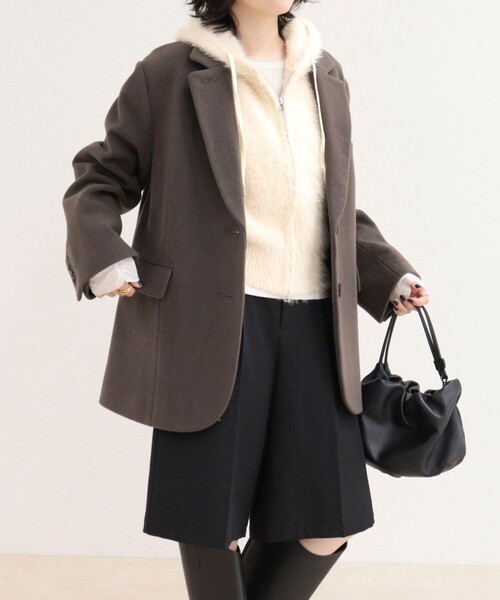 fredy emue(フレディエミュ)の「PONTETORTOウールジャケットコート(ダッフルコート・レディース・ラベンダー/ダークブラウン/ブラック・38)」の10枚目の写真