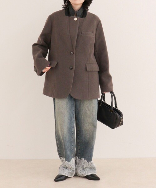 fredy emue(フレディエミュ)の「PONTETORTOウールジャケットコート(ダッフルコート・レディース・ラベンダー/ダークブラウン/ブラック・38)」の14枚目の写真