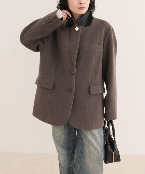 fredy emue(フレディエミュ)の「PONTETORTOウールジャケットコート(ダッフルコート・レディース・ラベンダー/ダークブラウン/ブラック・38)」の16枚目の写真