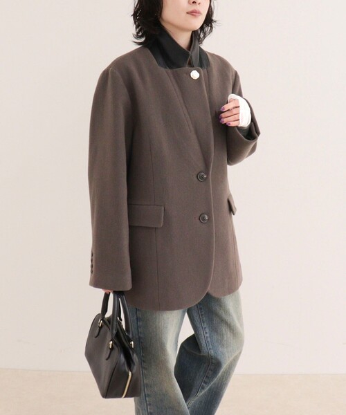 fredy emue(フレディエミュ)の「PONTETORTOウールジャケットコート(ダッフルコート・レディース・ラベンダー/ダークブラウン/ブラック・38)」の17枚目の写真