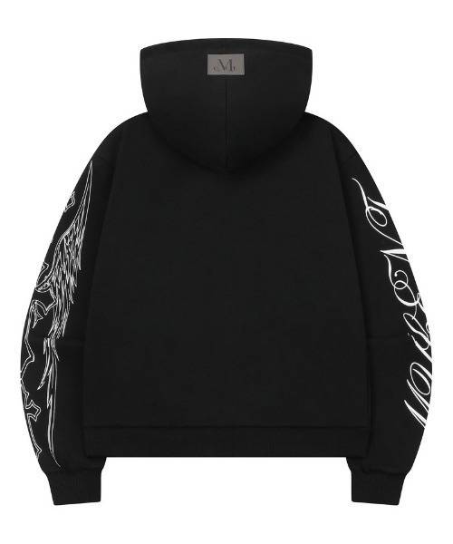 MUCENT(ムセント)の「◇MUCENT◇ブランド直輸入正規品/POZEN ミックスレタリング ジップアップフーディー POZEN MIX LETTERING HOOD ZIP-UP UNISEX(パーカー・レディース・ブラック・FREE)」の7枚目の写真