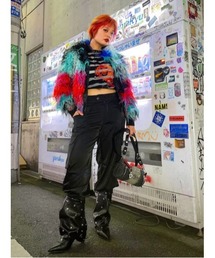 M.C. Lacroix multicolor eco fur jacket / エムシーラクロワマルチカラーエコファージャケット