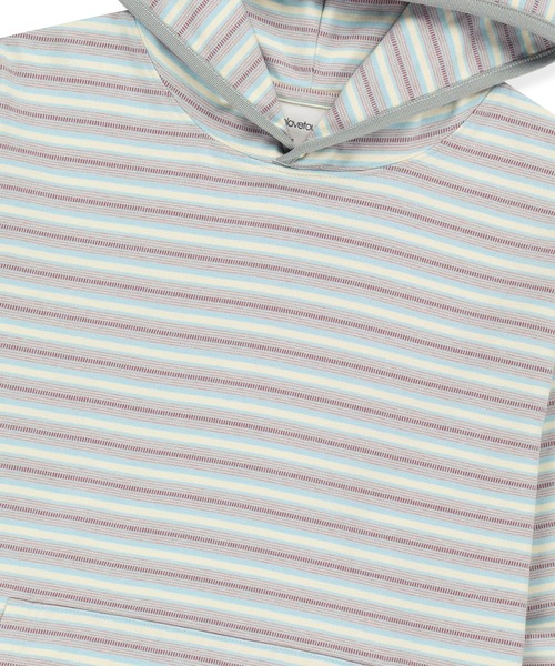SUNLOVE(サンラブ)の「Dash Stripe Hooded LS Tee(Tシャツ/カットソー・レディース・ライトブルー/ベージュ/ネイビー・L/M/S)」の11枚目の写真