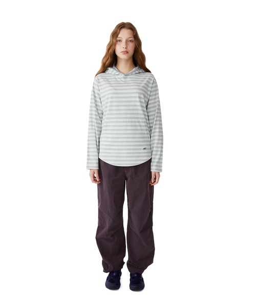 SUNLOVE(サンラブ)の「Dash Stripe Hooded LS Tee(Tシャツ/カットソー・レディース・ライトブルー/ベージュ/ネイビー・L/M/S)」の13枚目の写真