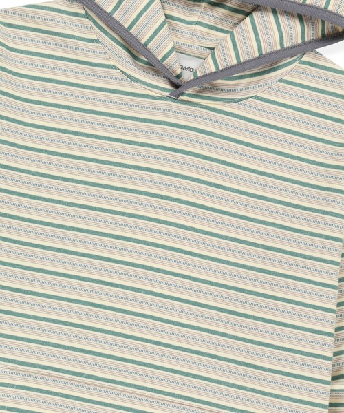 SUNLOVE(サンラブ)の「Dash Stripe Hooded LS Tee(Tシャツ/カットソー・レディース・ライトブルー/ベージュ/ネイビー・L/M/S)」の5枚目の写真