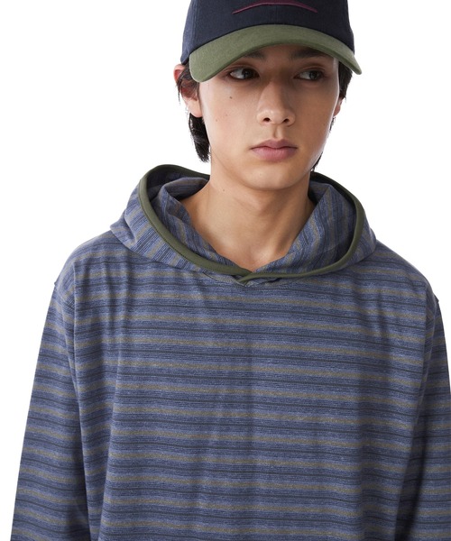 SUNLOVE(サンラブ)の「Dash Stripe Hooded LS Tee(Tシャツ/カットソー・レディース・ライトブルー/ベージュ/ネイビー・L/M/S)」の19枚目の写真