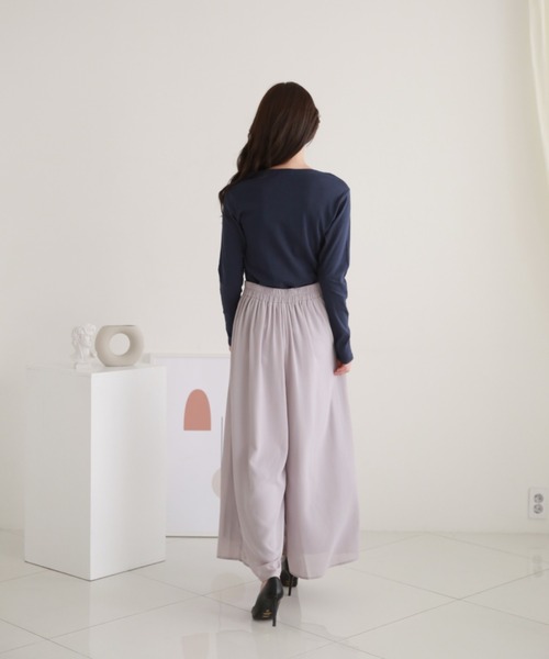 Sleeping Sheep(スリーピングシープ)の「シフォンワイドパンツ(その他パンツ・レディース・オフホワイト/ブラウン/ブラック/グレイッシュベージュ・M)」の13枚目の写真