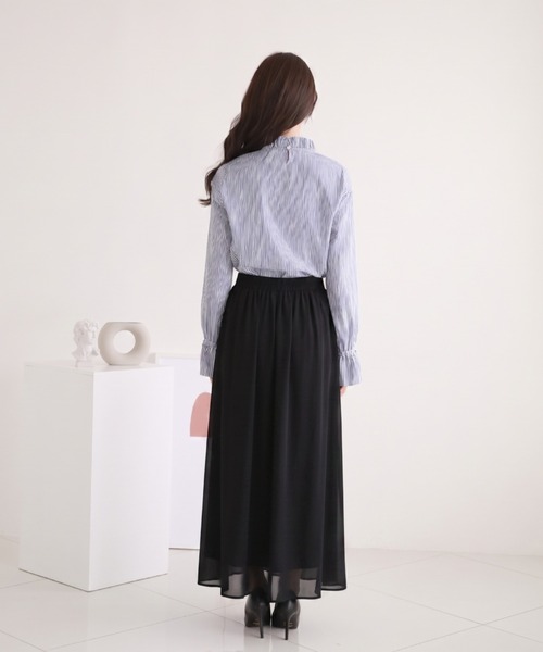 Sleeping Sheep(スリーピングシープ)の「シフォンワイドパンツ(その他パンツ・レディース・オフホワイト/ブラウン/ブラック/グレイッシュベージュ・M)」の19枚目の写真