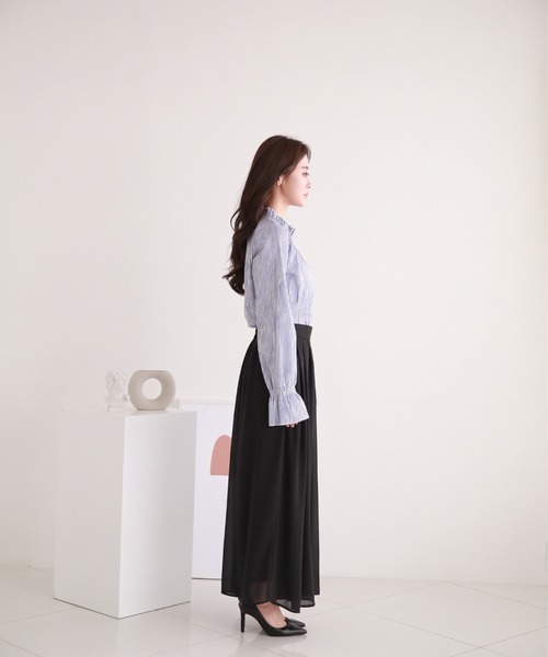 Sleeping Sheep(スリーピングシープ)の「シフォンワイドパンツ(その他パンツ・レディース・オフホワイト/ブラウン/ブラック/グレイッシュベージュ・M)」の18枚目の写真