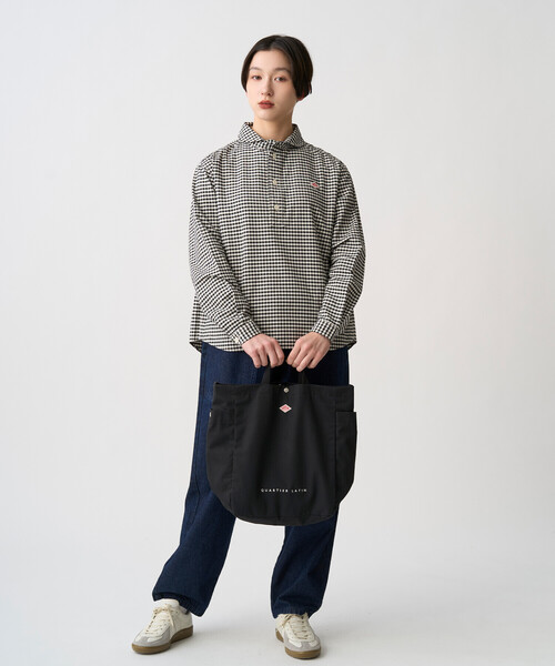 DANTON（ダントン）の「QUARTIER LATIN - Canvas 2-Way Tote Bag（ショルダーバッグ・レディース・オレンジ/チャコール/アイボリー/ブラウン系その他/ブラック・-）」の6枚目の写真