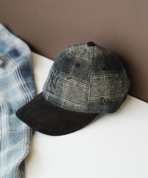 NEW ERA(ニューエラ)の「【NEW ERA(ニューエラ)】別注チェックコーデュロイ9THIRTY(キャップ・メンズ・ネイビー/ブラック/グリーン/ブラウン・FREE)」の2枚目の写真