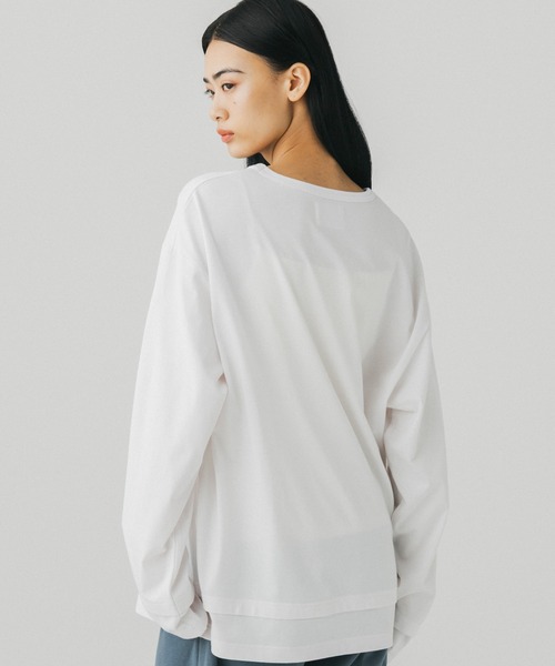 +phenix(プラスフェニックス)の「+phenix(プラスフェニックス)LAYERED LONG SLEEVE TEE / レイヤード ロングスリーブTシャツ(Tシャツ/カットソー・メンズ・ブラウン/ホワイト/ブラック/ブルー・M/L)」の7枚目の写真
