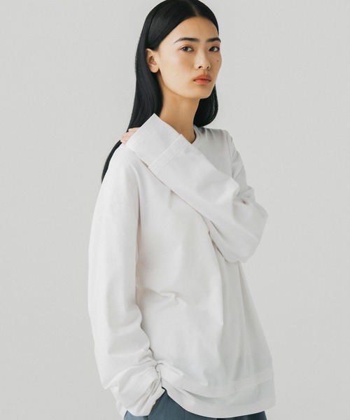 +phenix(プラスフェニックス)の「+phenix(プラスフェニックス)LAYERED LONG SLEEVE TEE / レイヤード ロングスリーブTシャツ(Tシャツ/カットソー・メンズ・ブラウン/ホワイト/ブラック/ブルー・M/L)」の8枚目の写真