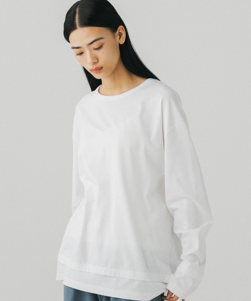 +phenix(プラスフェニックス)の「+phenix(プラスフェニックス)LAYERED LONG SLEEVE TEE / レイヤード ロングスリーブTシャツ(Tシャツ/カットソー・メンズ・ブラウン/ホワイト/ブラック/ブルー・M/L)」の5枚目の写真