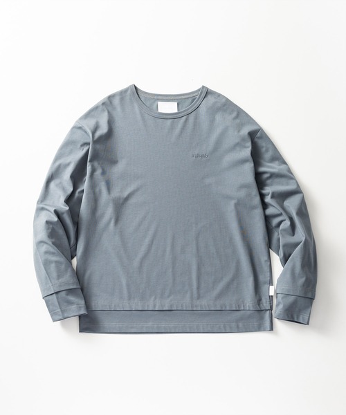+phenix(プラスフェニックス)の「+phenix(プラスフェニックス)LAYERED LONG SLEEVE TEE / レイヤード ロングスリーブTシャツ(Tシャツ/カットソー・メンズ・ブラウン/ホワイト/ブラック/ブルー・M/L)」の14枚目の写真
