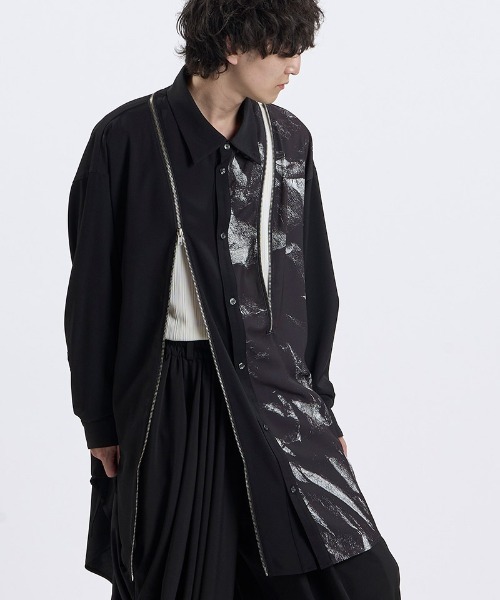 NO ID.(ノーアイディ)の「ms6668- バリアブルロングSH シャツ(459006-590S)(シャツ/ブラウス・メンズ・ホワイト/ブラック・ONE SIZE)」の14枚目の写真