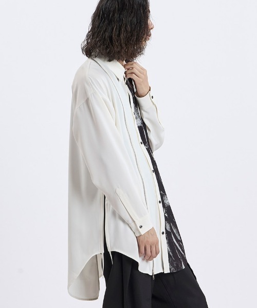 NO ID.(ノーアイディ)の「ms6668- バリアブルロングSH シャツ(459006-590S)(シャツ/ブラウス・メンズ・ホワイト/ブラック・ONE SIZE)」の21枚目の写真