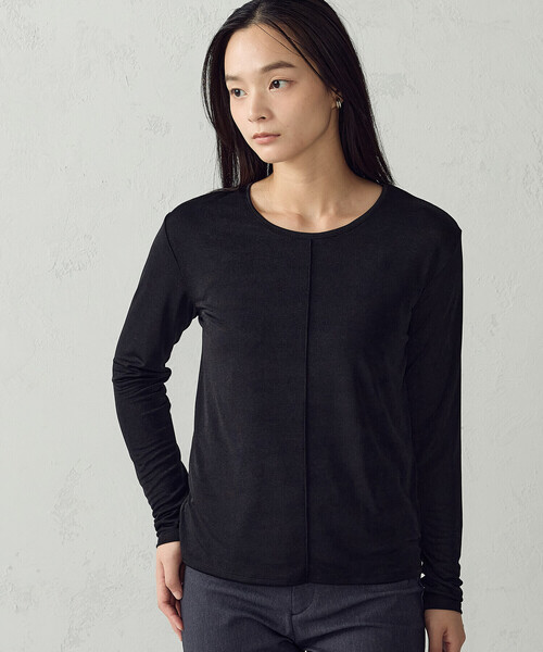 COMME CA ISM(コムサイズム)の「ポリエステルシャーリング 2WAYクルーネックカットソー(Tシャツ/カットソー・レディース・ブラック/グレー/アイボリー・L/M)」の8枚目の写真