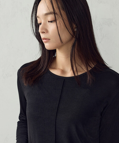 COMME CA ISM(コムサイズム)の「ポリエステルシャーリング 2WAYクルーネックカットソー(Tシャツ/カットソー・レディース・ブラック/グレー/アイボリー・L/M)」の10枚目の写真