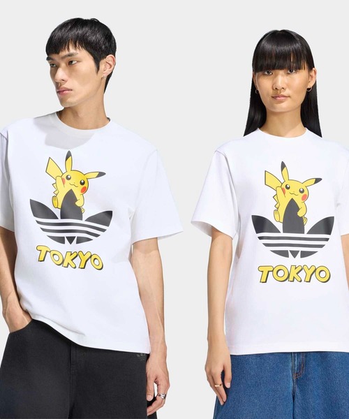 t様 トップス Fオフ白 ポケモン Tシャツ トーキョー3 / アディダスオリジナルス adidas