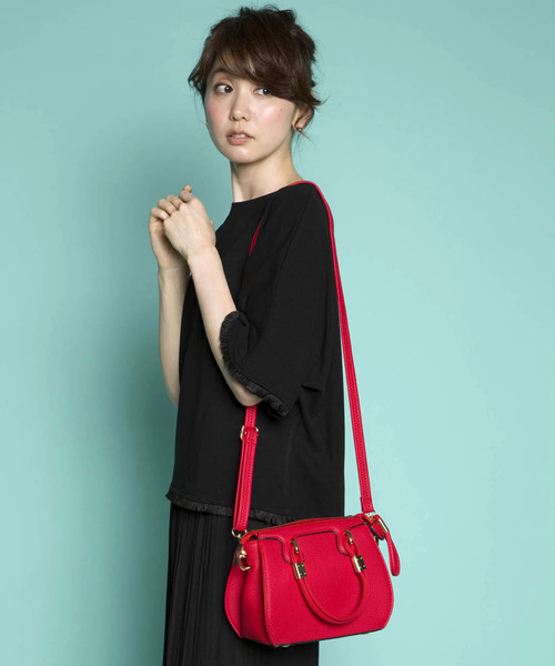 PLAIN CLOTHING（プレーンクロージング）の「ゴールドパーツ ミニハンドバッグ/ショルダーバッグ【PLAIN CLOTHING】（ハンドバッグ・レディース・グレー/ベージュ/レッド/ブラウン/ダークブラウン/ブラック・FREE）」の6枚目の写真