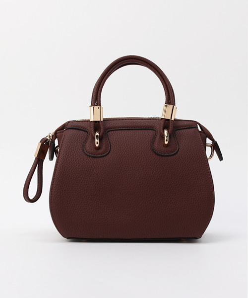 PLAIN CLOTHING（プレーンクロージング）の「ゴールドパーツ ミニハンドバッグ/ショルダーバッグ【PLAIN CLOTHING】（ハンドバッグ・レディース・グレー/ベージュ/レッド/ブラウン/ダークブラウン/ブラック・FREE）」の8枚目の写真