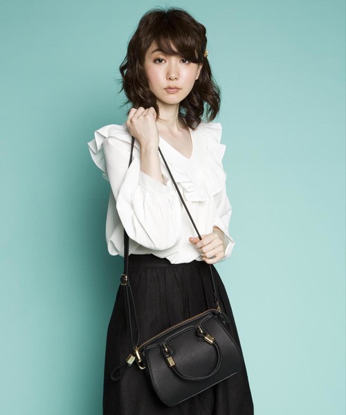 PLAIN CLOTHING（プレーンクロージング）の「ゴールドパーツ ミニハンドバッグ/ショルダーバッグ【PLAIN CLOTHING】（ハンドバッグ・レディース・グレー/ベージュ/レッド/ブラウン/ダークブラウン/ブラック・FREE）」の19枚目の写真