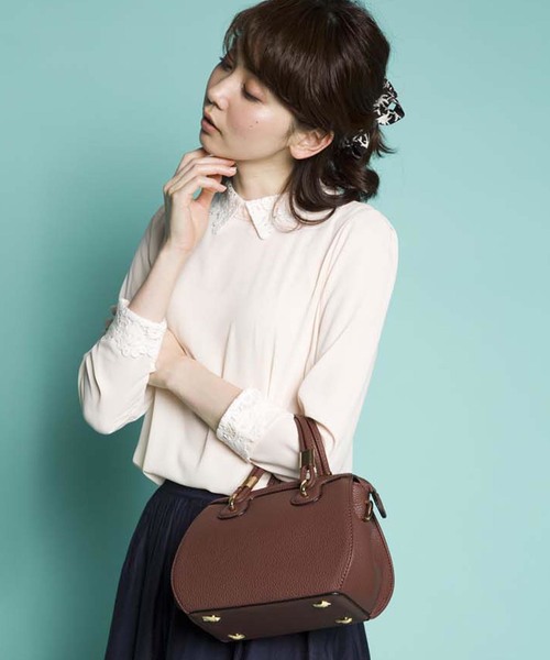 PLAIN CLOTHING（プレーンクロージング）の「ゴールドパーツ ミニハンドバッグ/ショルダーバッグ【PLAIN CLOTHING】（ハンドバッグ・レディース・グレー/ベージュ/レッド/ブラウン/ダークブラウン/ブラック・FREE）」の18枚目の写真