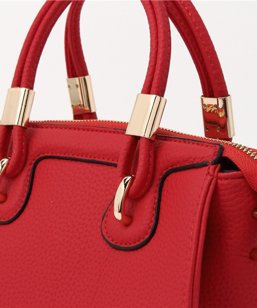 PLAIN CLOTHING（プレーンクロージング）の「ゴールドパーツ ミニハンドバッグ/ショルダーバッグ【PLAIN CLOTHING】（ハンドバッグ・レディース・グレー/ベージュ/レッド/ブラウン/ダークブラウン/ブラック・FREE）」の13枚目の写真