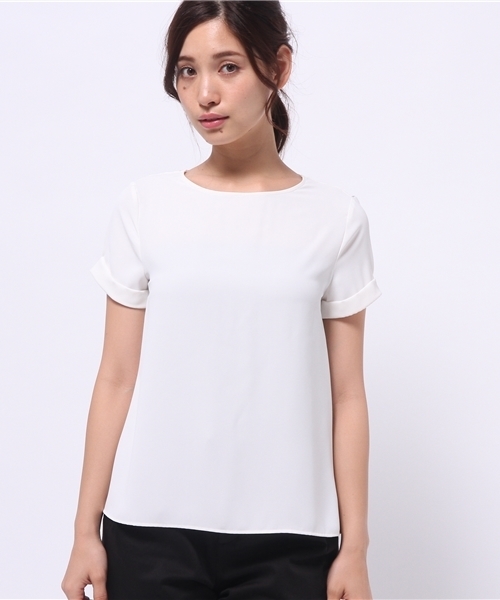 NATURAL BEAUTY BASIC（ナチュラルビューティーベーシック）の「バックリボンブラウス（シャツ/ブラウス・レディース・ホワイト系その他/ブラック/ダークベージュ・MEDIUM/SMALL）」の5枚目の写真